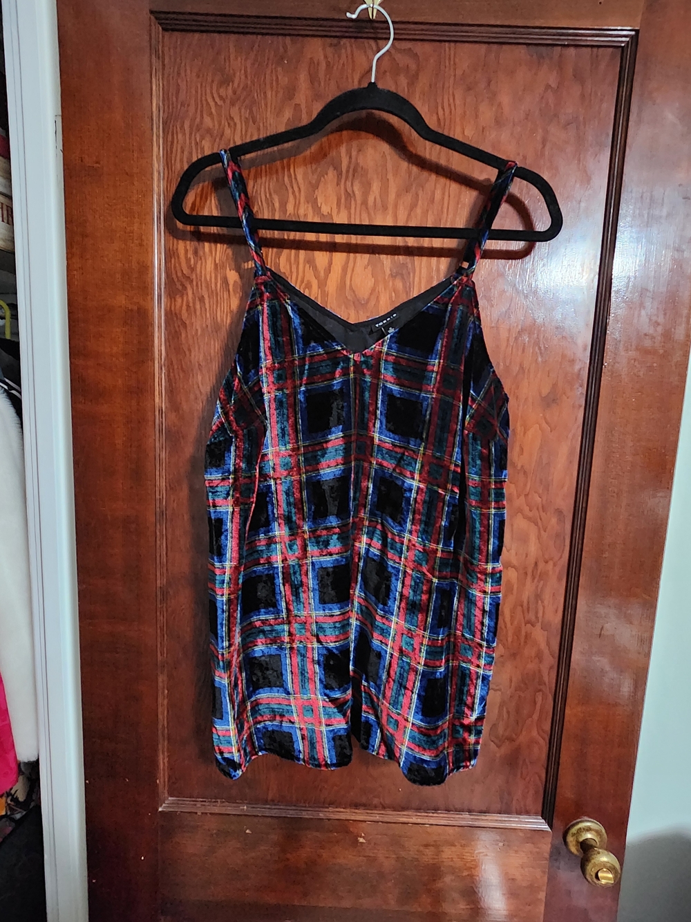 Torrid Plaid Velvet Sophie Cami Tank Top Festive Christmas NWOT Size 0 XL 12